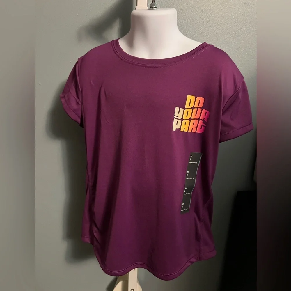All in Motion Do Your Part Purple Moisture Wicking Graphic Girls Tee